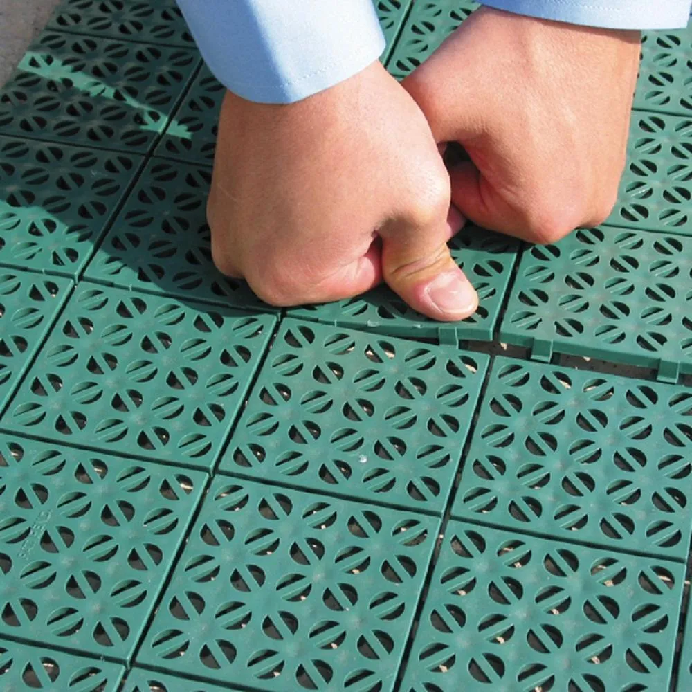 Black Regenerated 22 in. x 22 in. Polypropylene Interlocking Floor Mat System (Set of 12 Tiles)
