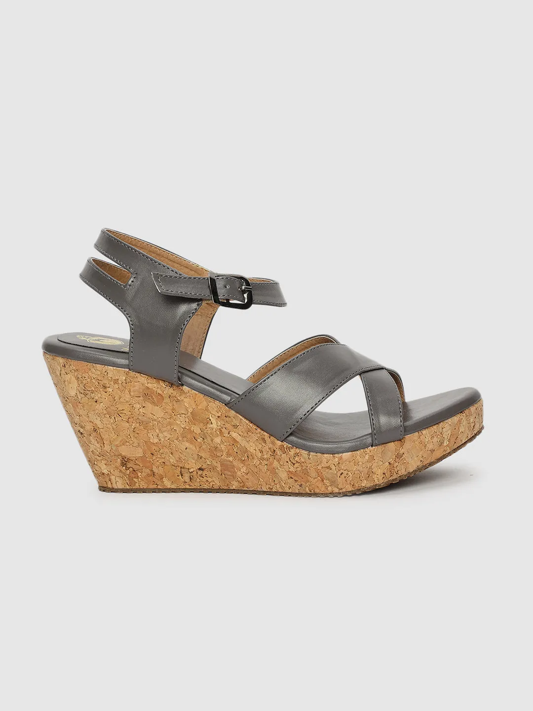 Cross Strap Open Toe Wedge Heels