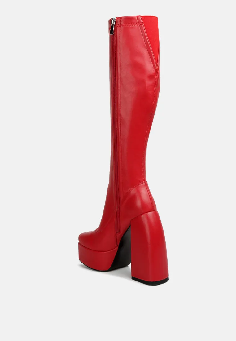 fanning platform long boots by London Rag