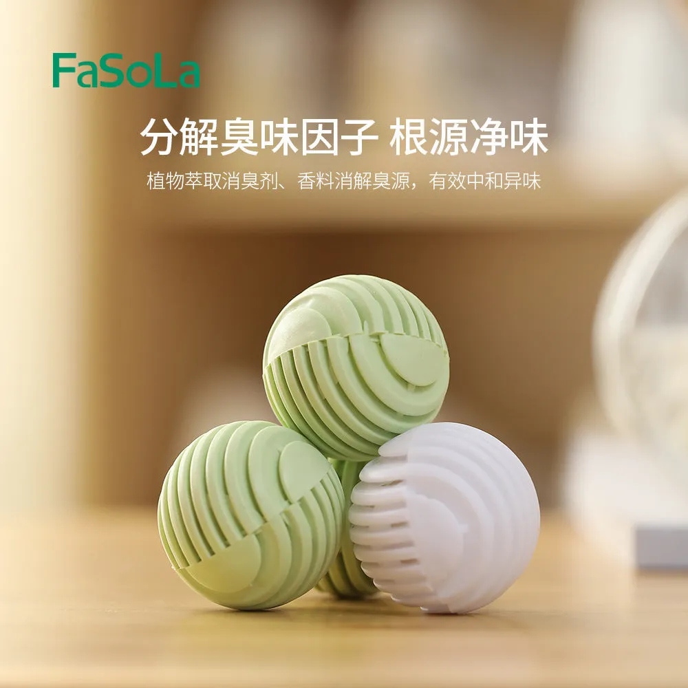 FaSoLa Shoe Deodorizer Balls - Green Tea Scent, 6 Pieces, 3.5cm Diameter