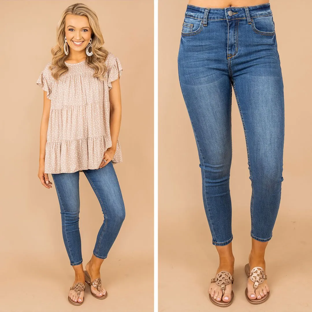 Let In The Love Dark Wash Skinny Jeans