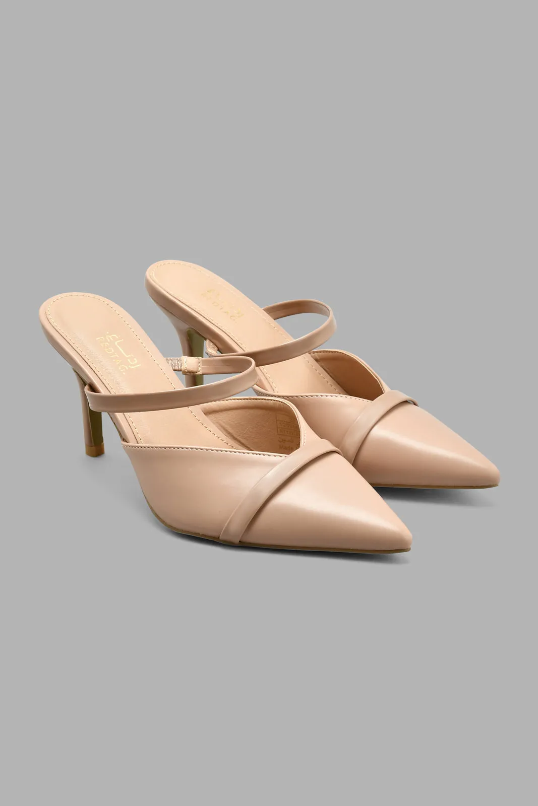 Pink Pointed Strappy Mule