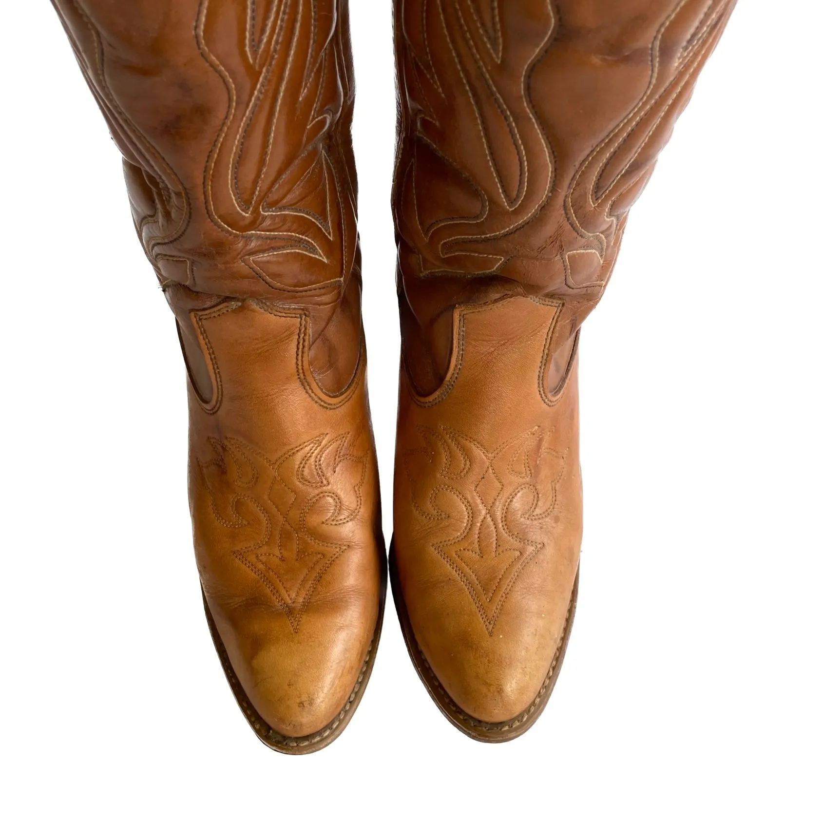 VINTAGE BROWN HEELED COWBOY BOOTS